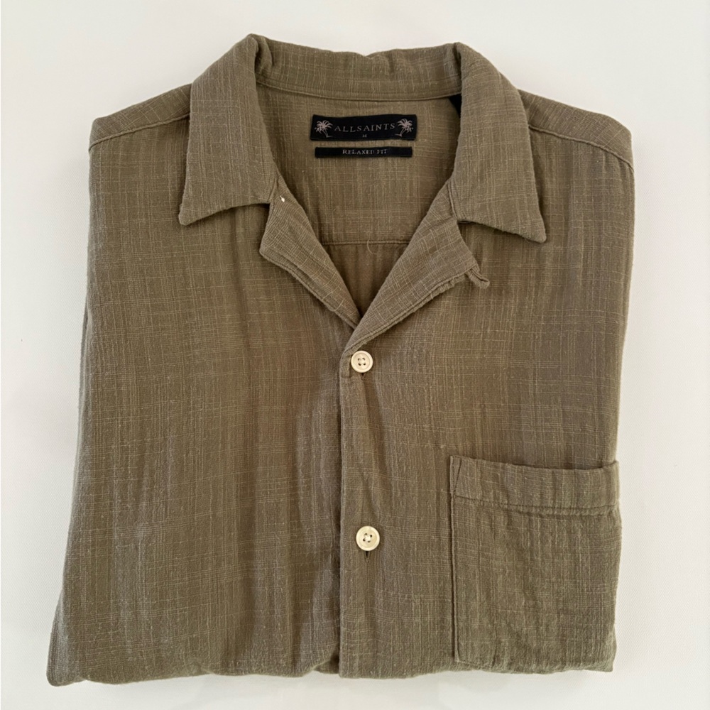 AllSaints linen Camp Shirt - SZ M